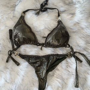 LATEEN bikini gold and green